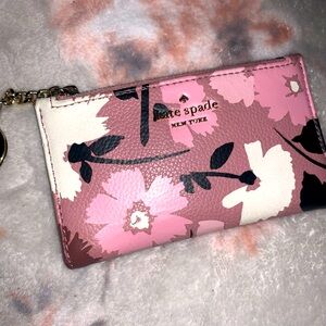 Kate Spade Pink Floral ID Clutch Key Chain